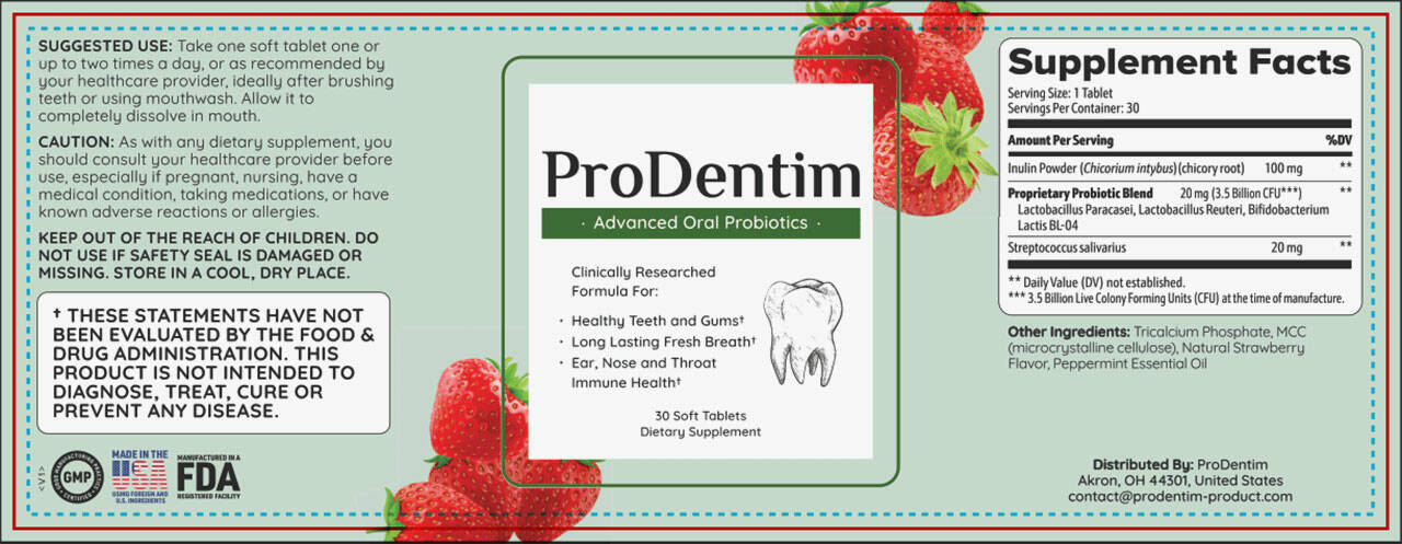 ProDentim Supplement Fact